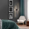 Aplique de pared LED Zig Zag, altura 100 cm, negro, metal, 4 luces.