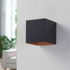 Aplique de pared LED Zuzana de Arcchio, angular, negro, 10 cm de ancho
