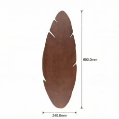 Aplique de pared Lehti de Envostar, forma de hoja, nogal, 69 x 24 cm