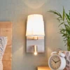 Aplique de pared Lindby Aiden, blanco, níquel, brazo de lectura LED