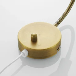 Aplique de pared Lindby Amrei, latón envejecido, 42 cm, enchufable, atenuable