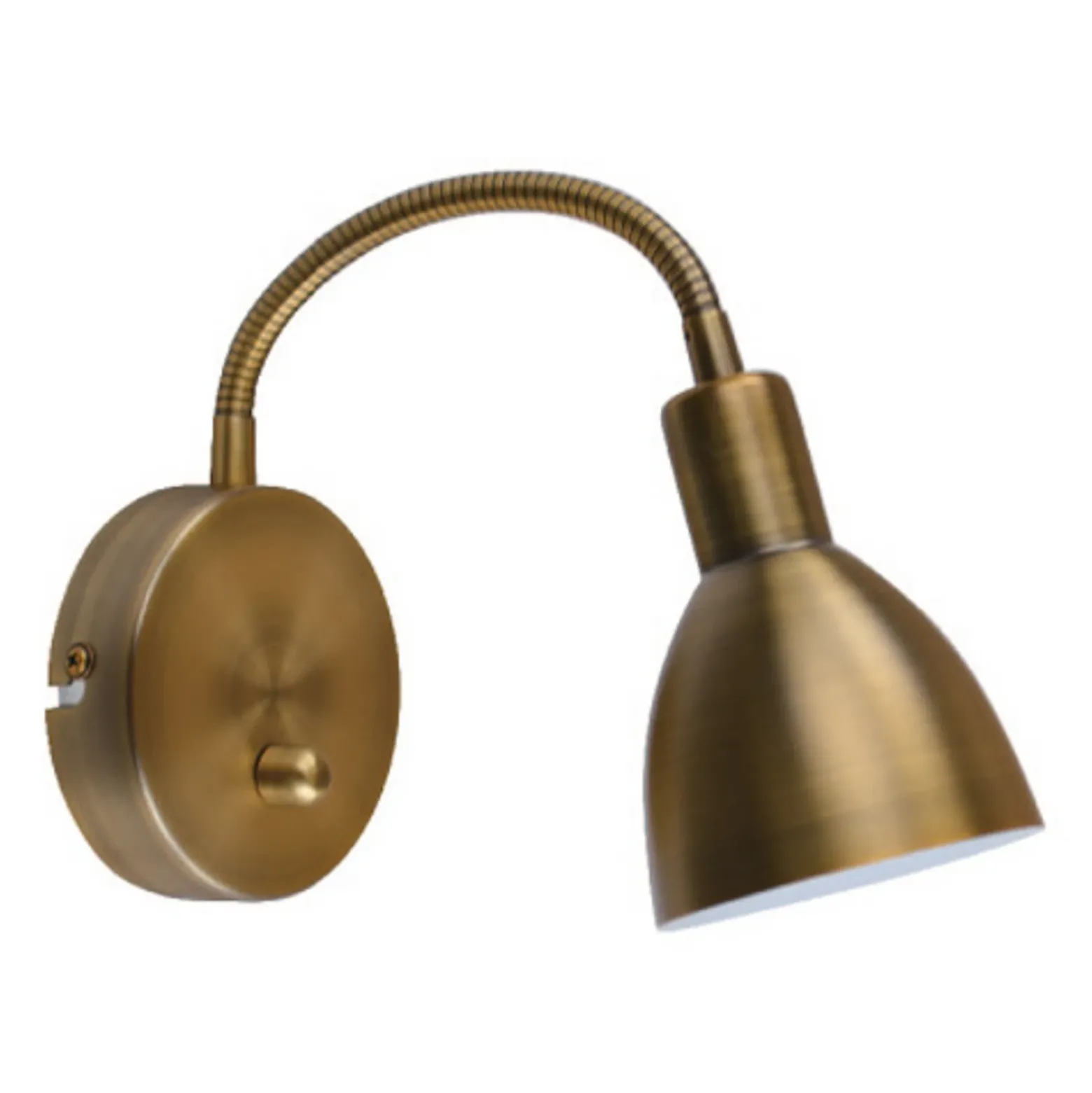 Aplique de pared Lindby Amrei, latón envejecido, 42 cm, enchufable, atenuable