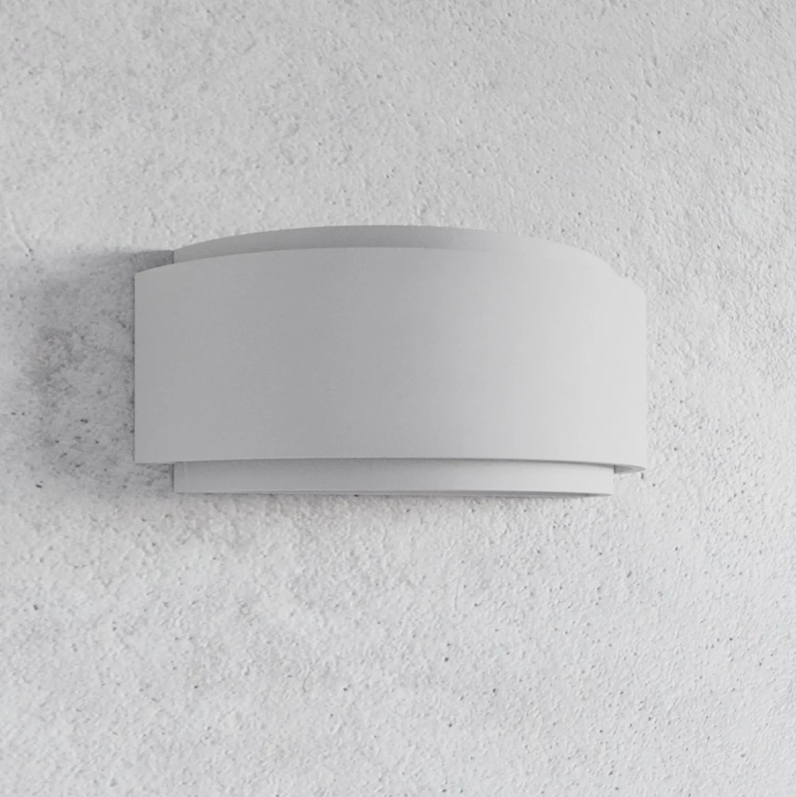 Aplique de pared Lindby Cassian, escayola, 32 cm, blanco, semicircular