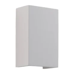 Aplique de pared Lindby Colja, angular, altura 16 cm, escayola, blanco