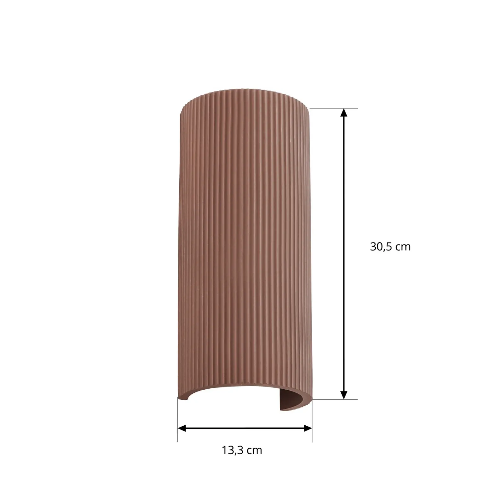 Aplique de pared Lindby Colja, marrón, redondo, altura 30,5 cm, yeso
