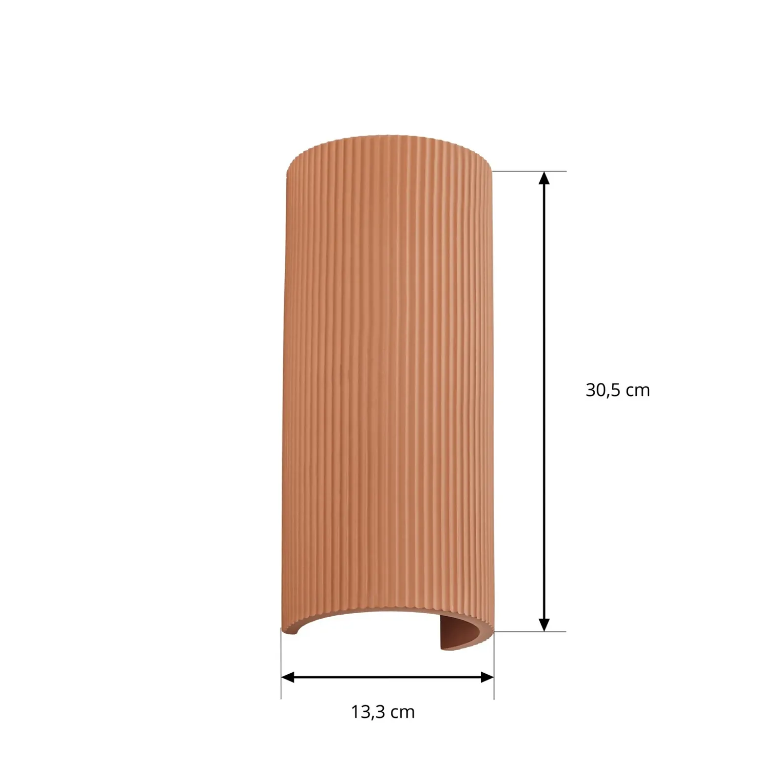 Aplique de pared Lindby Colja, terracota, redondo, 30,5 cm, yeso