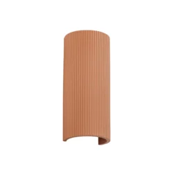 Aplique de pared Lindby Colja, terracota, redondo, 30,5 cm, yeso
