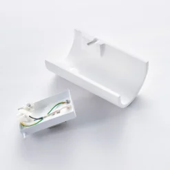 Aplique de pared Lindby Colja, redondo, altura 16 cm, escayola, blanco