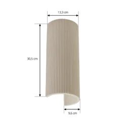 Aplique de pared Lindby Colja, redondo, altura 30,5 cm, yeso, beige