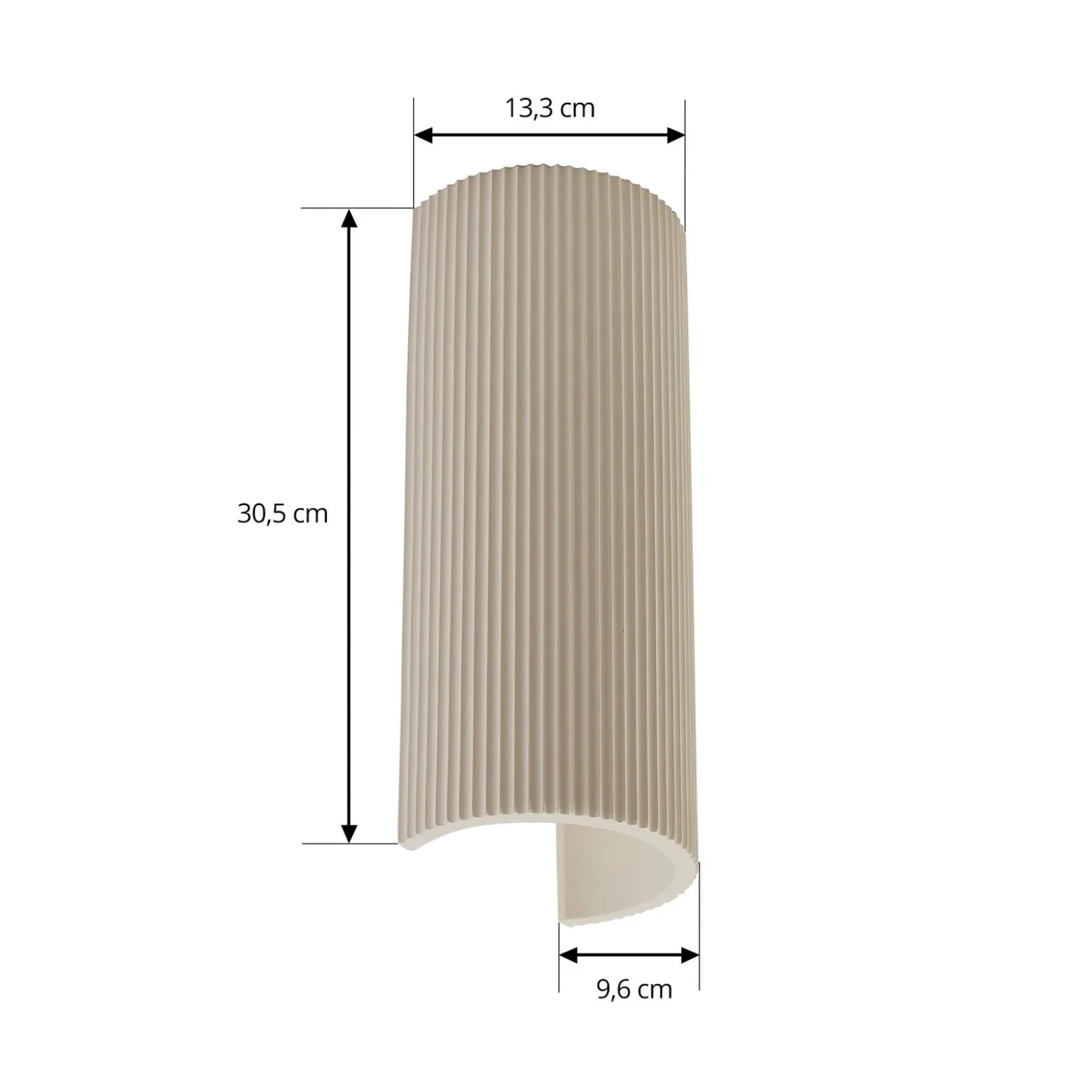 Aplique de pared Lindby Colja, redondo, altura 30,5 cm, yeso, beige