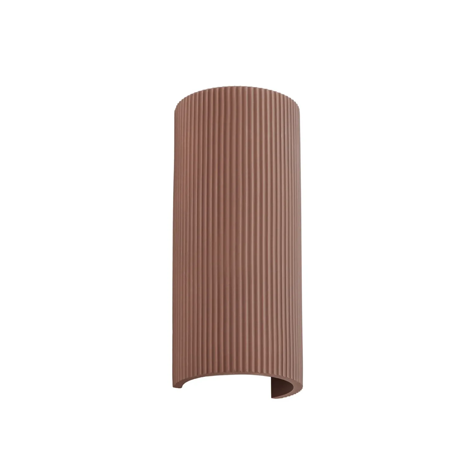 Aplique de pared Lindby Colja, marrón, redondo, altura 30,5 cm, yeso