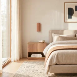 Aplique de pared Lindby Colja, terracota, redondo, 30,5 cm, yeso