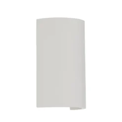 Aplique de pared Lindby Colja, redondo, altura 16 cm, escayola, blanco