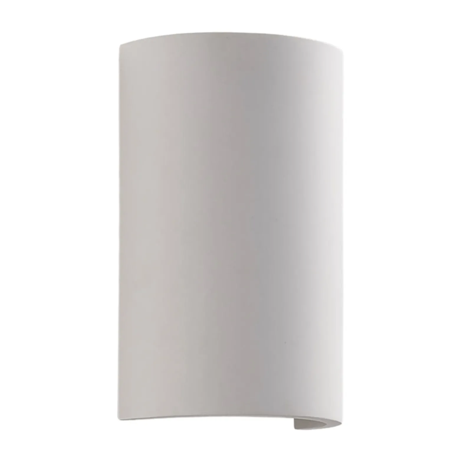 Aplique de pared Lindby Colja, redondo, altura 16 cm, escayola, blanco