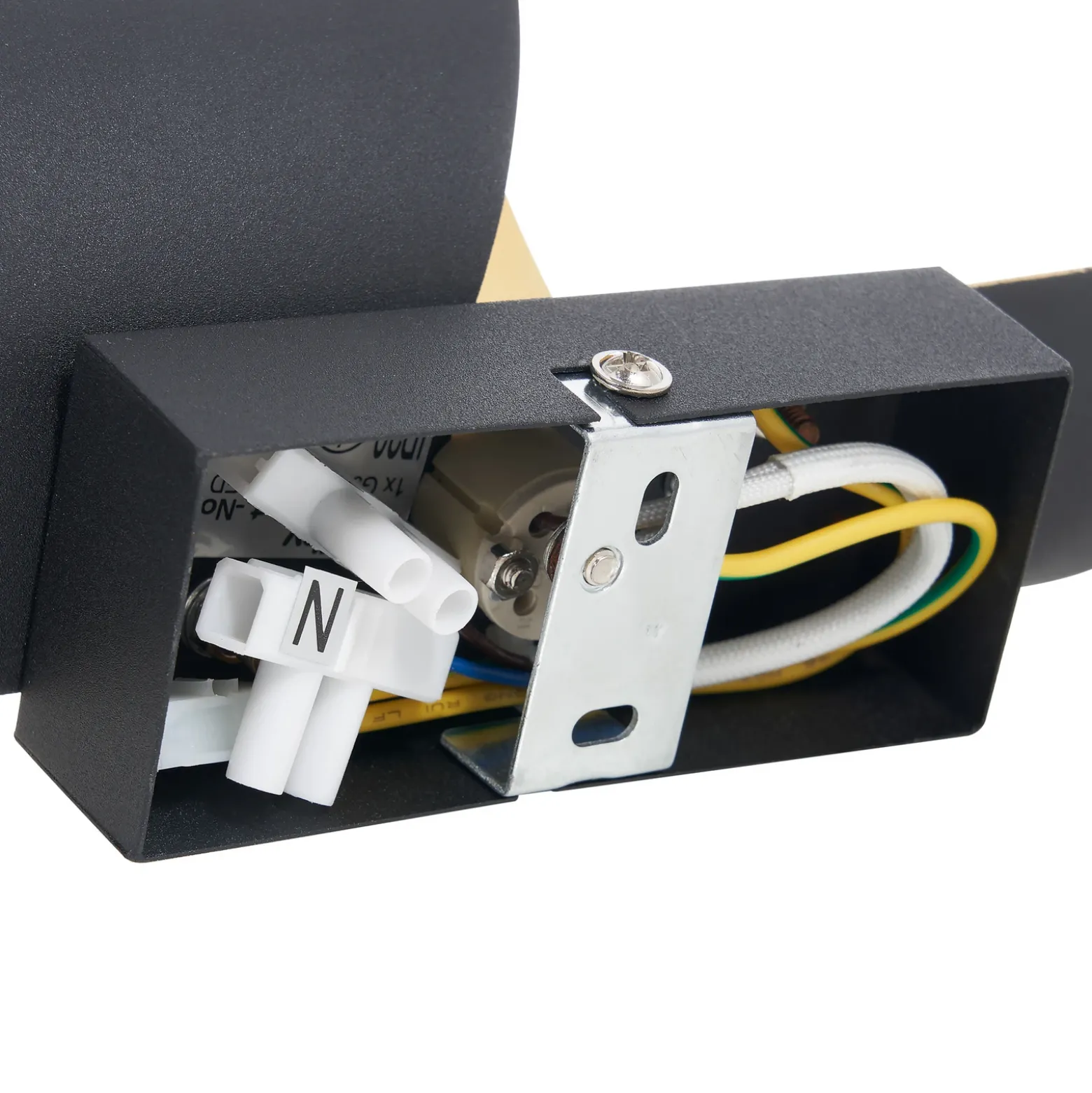 Aplique de pared Lindby Desirio, negro/oro, 24cm, metal