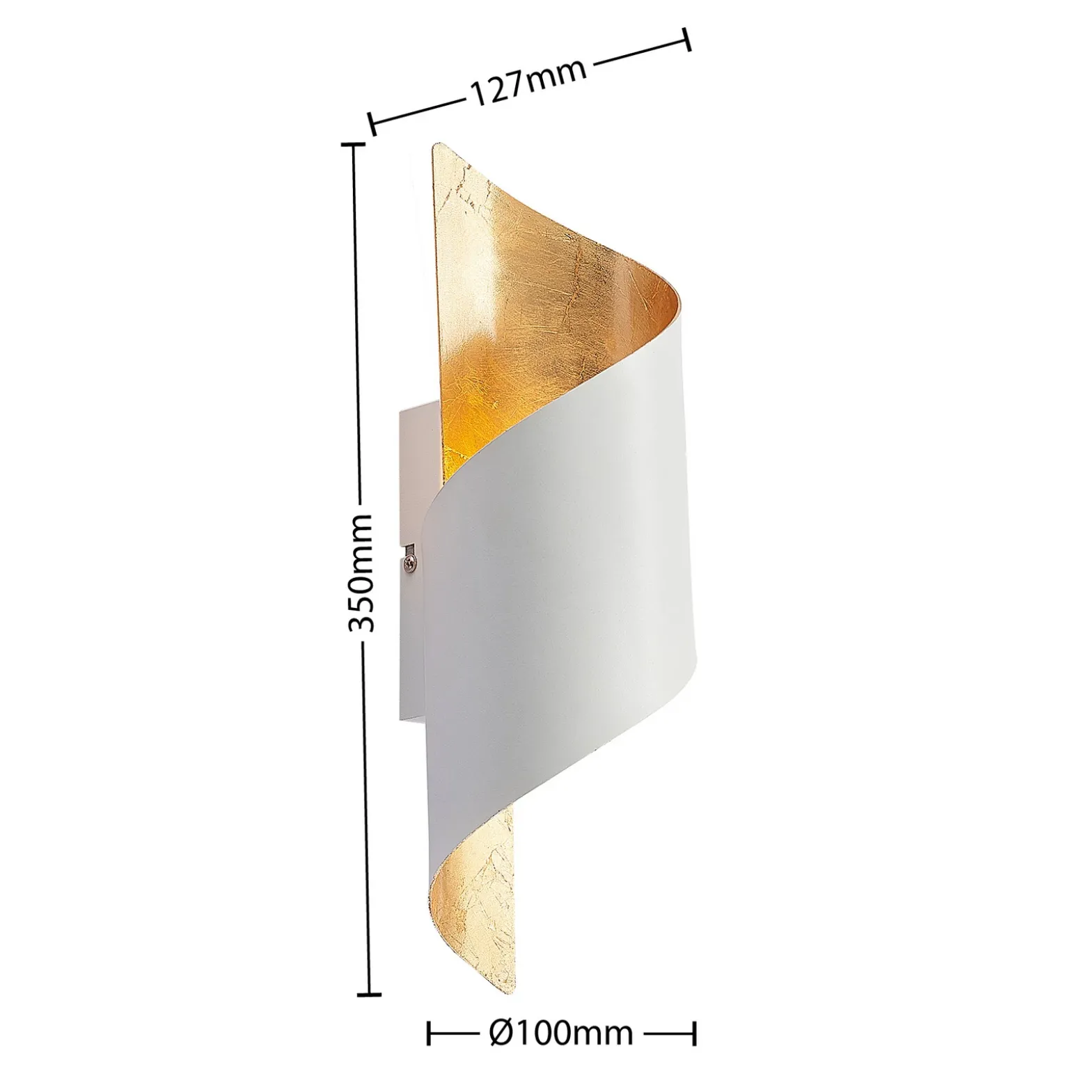 Aplique de pared Lindby Desirio, blanco/oro, 35cm, metal