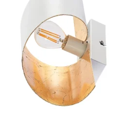 Aplique de pared Lindby Desirio, blanco/oro, 35cm, metal