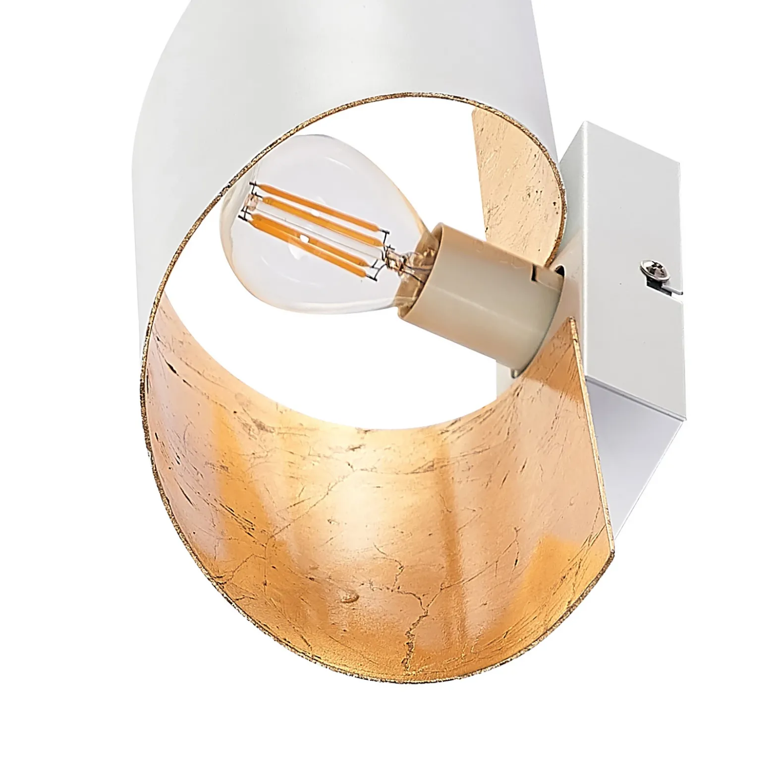 Aplique de pared Lindby Desirio, blanco/oro, 35cm, metal