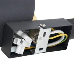 Aplique de pared Lindby Desirio, negro/oro, 24cm, metal