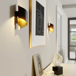 Aplique de pared Lindby Desirio, set de 3, negro, dorado, G9