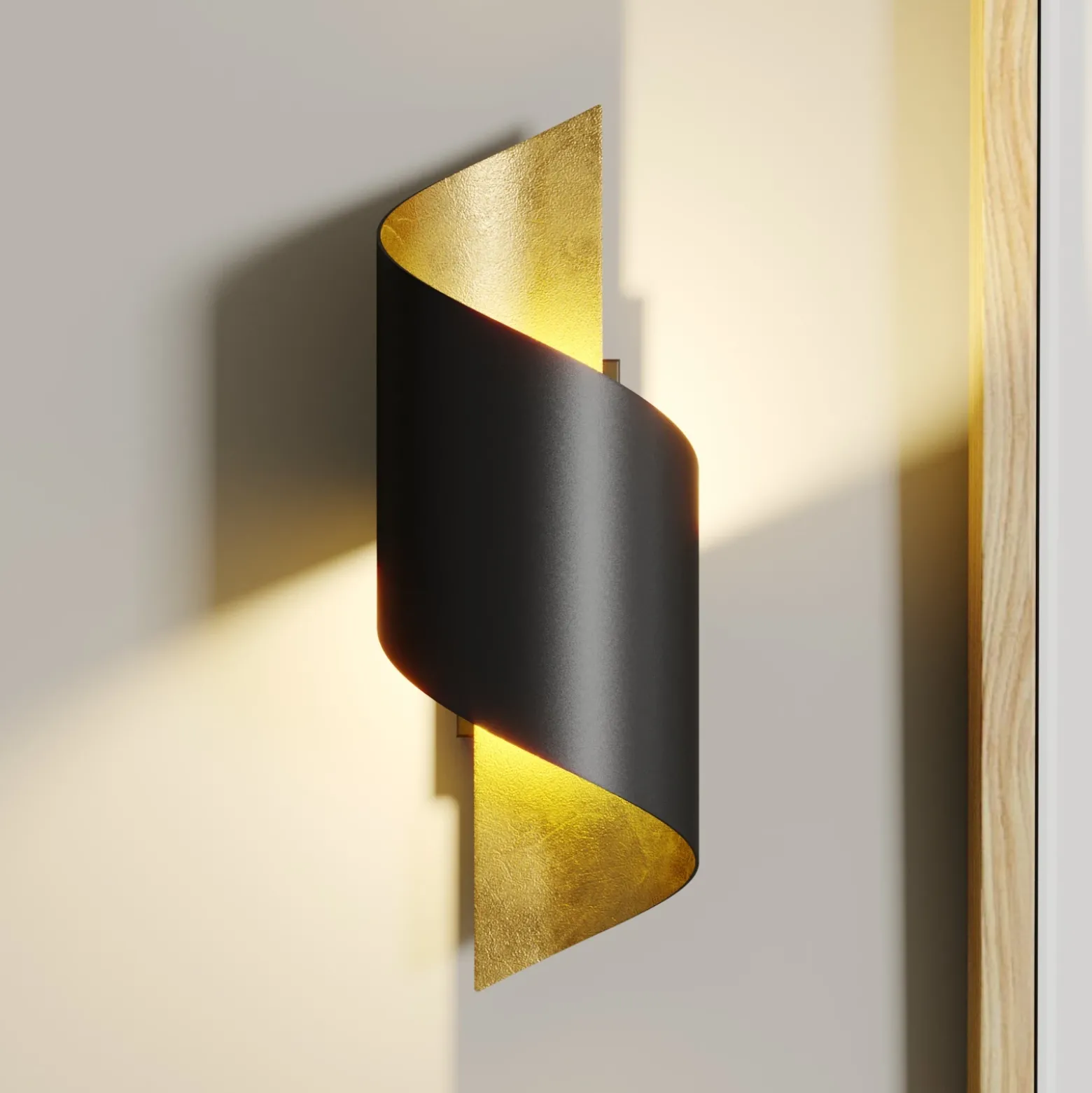Aplique de pared Lindby Desirio, set de 3, negro, dorado, G9