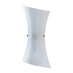 Aplique de pared Lindby Ebba, altura 39 cm, alabastro blanco, cristal