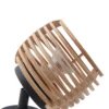 Aplique de pared Lindby Ediz, GU10, negro, madera, Ø 12,7 cm