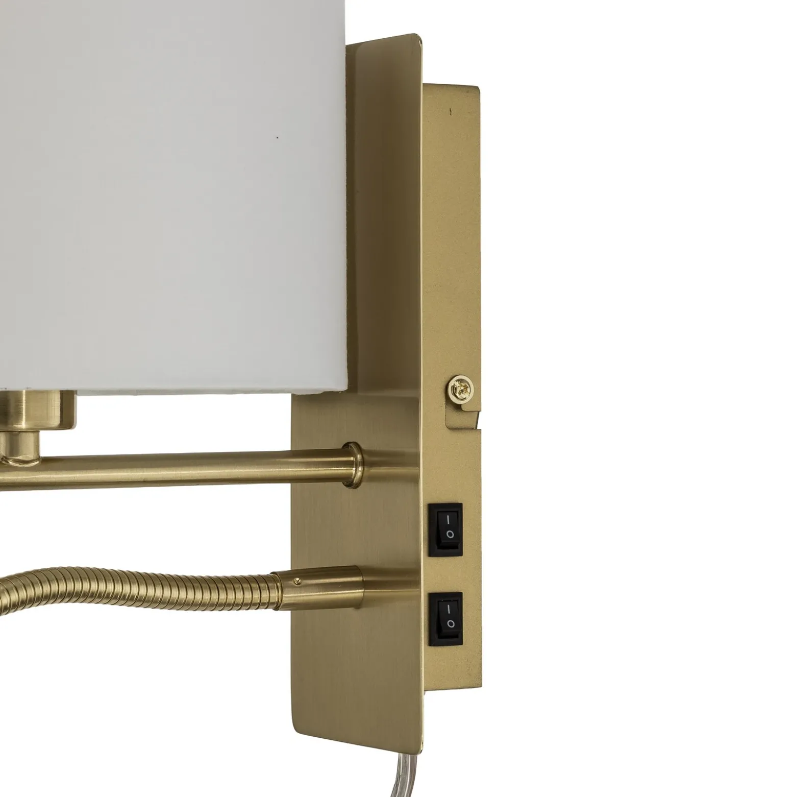 Aplique de pared Lindby Florens, latón, lámpara de lectura LED, 23,5 cm