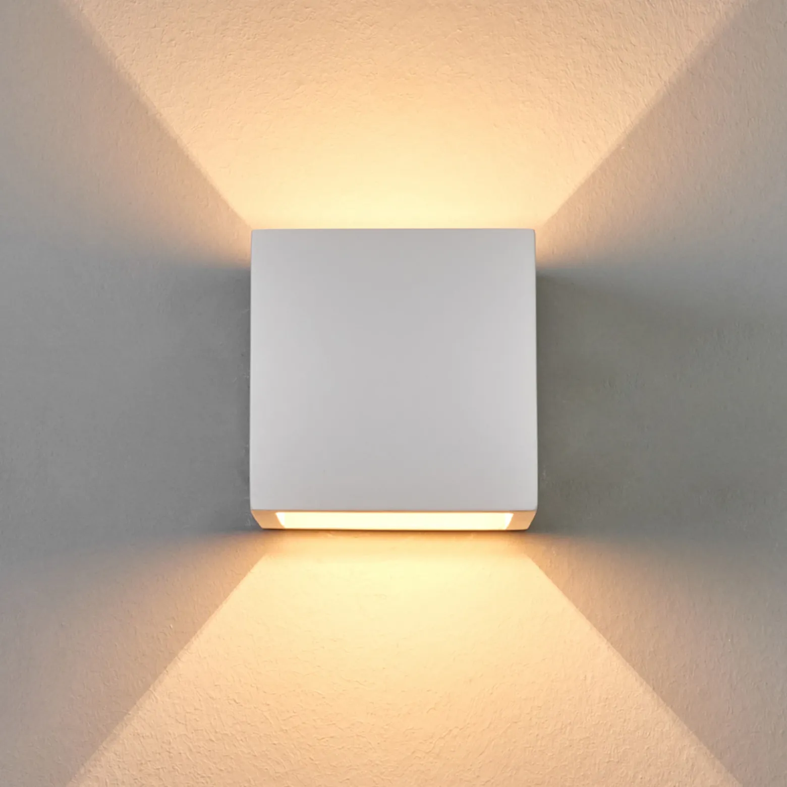 Aplique de pared Lindby Freja, blanco, escayola, G9