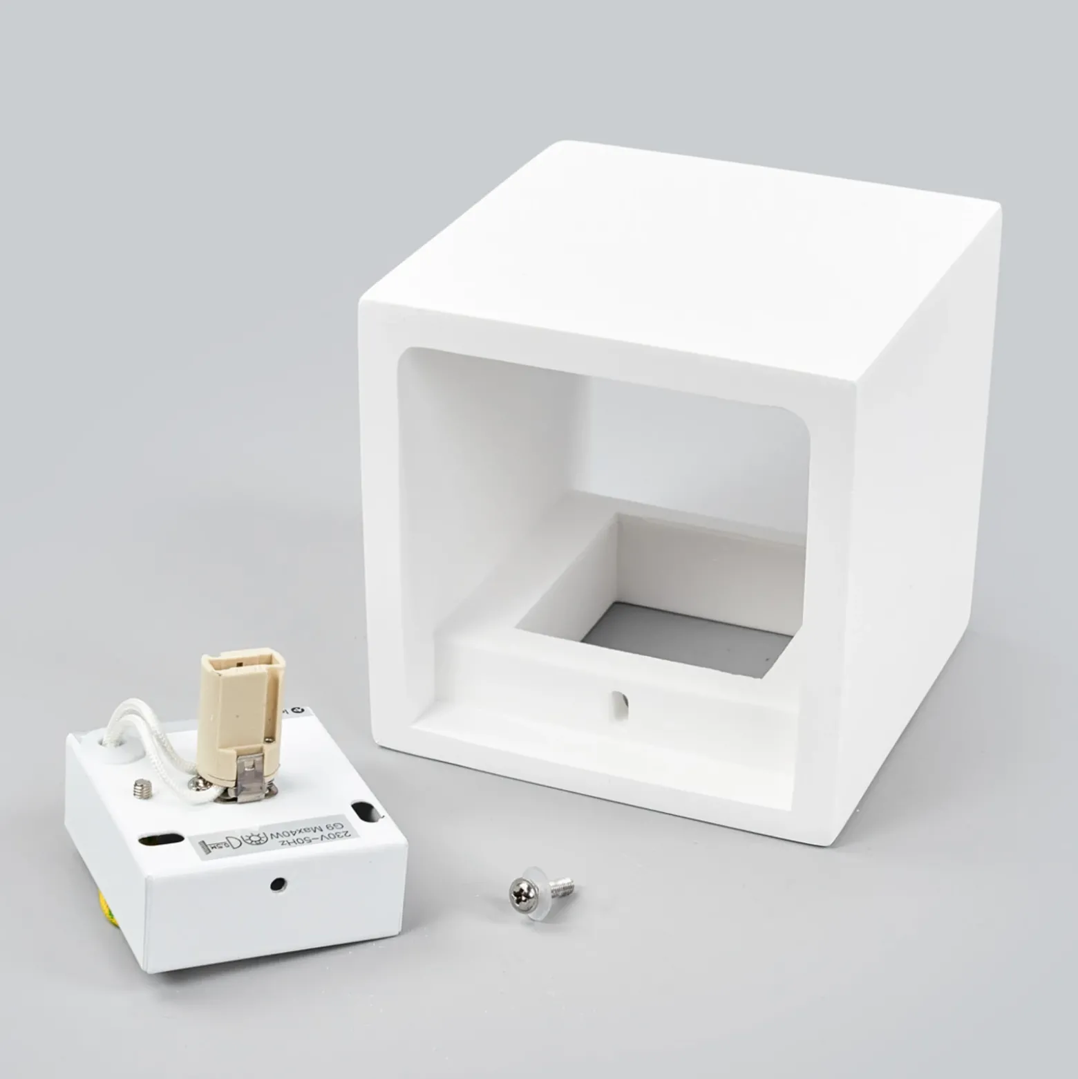 Aplique de pared Lindby Freja, blanco, escayola, G9