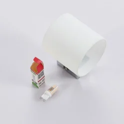 Aplique de pared Lindby Gerrit, blanco, cristal, 10 cm de altura, arriba/abajo,