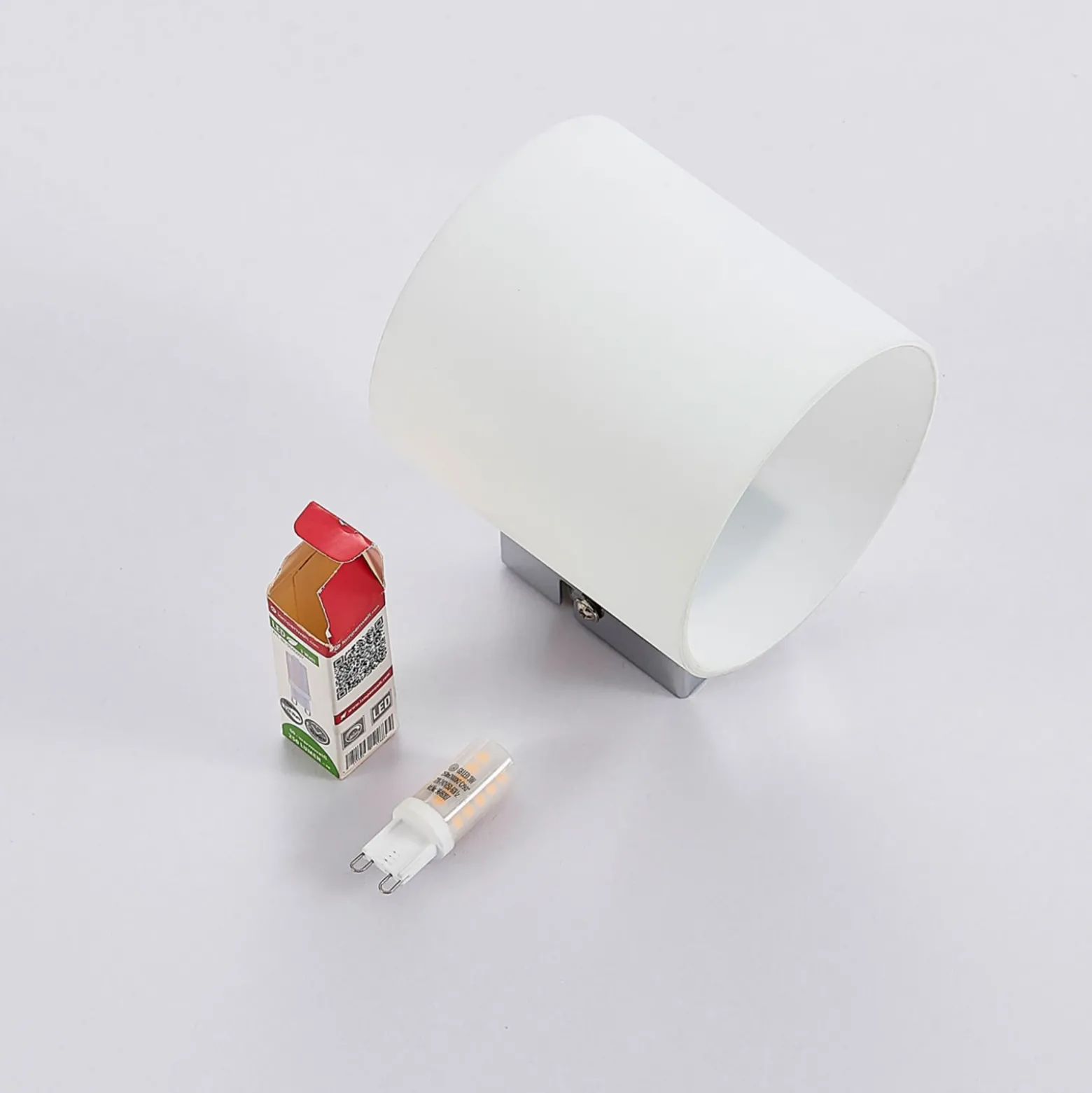 Aplique de pared Lindby Gerrit, blanco, cristal, 10 cm de altura, arriba/abajo,