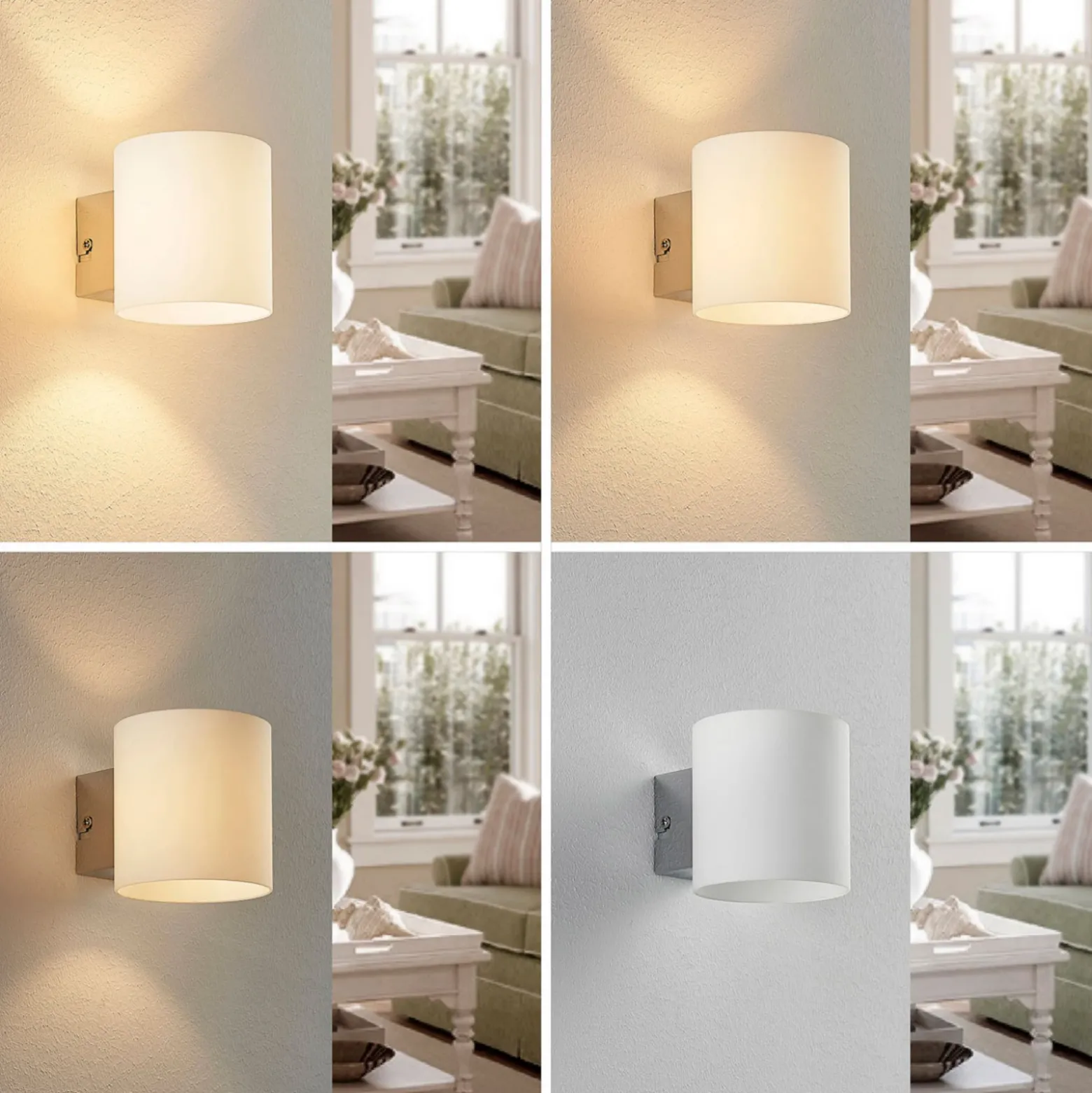 Aplique de pared Lindby Gerrit, blanco, cristal, 10 cm de altura, arriba/abajo,