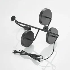 Aplique de pared Lindby Hanjo, altura 50 cm, negro, metal