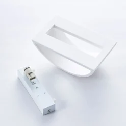 Aplique de pared Lindby Heiko, arriba/abajo, escayola, blanco, altura 12 cm