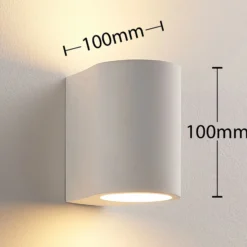 Aplique de pared Lindby Jannes, redondo, blanco, escayola, G9, pintable