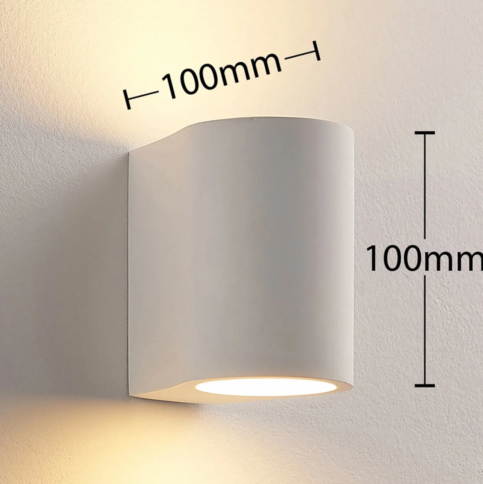Aplique de pared Lindby Jannes, redondo, blanco, escayola, G9, pintable