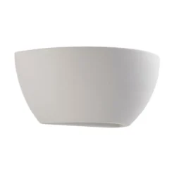 Aplique de pared Lindby «Jimmy», blanco, yeso, semicircular, 24 cm, E14
