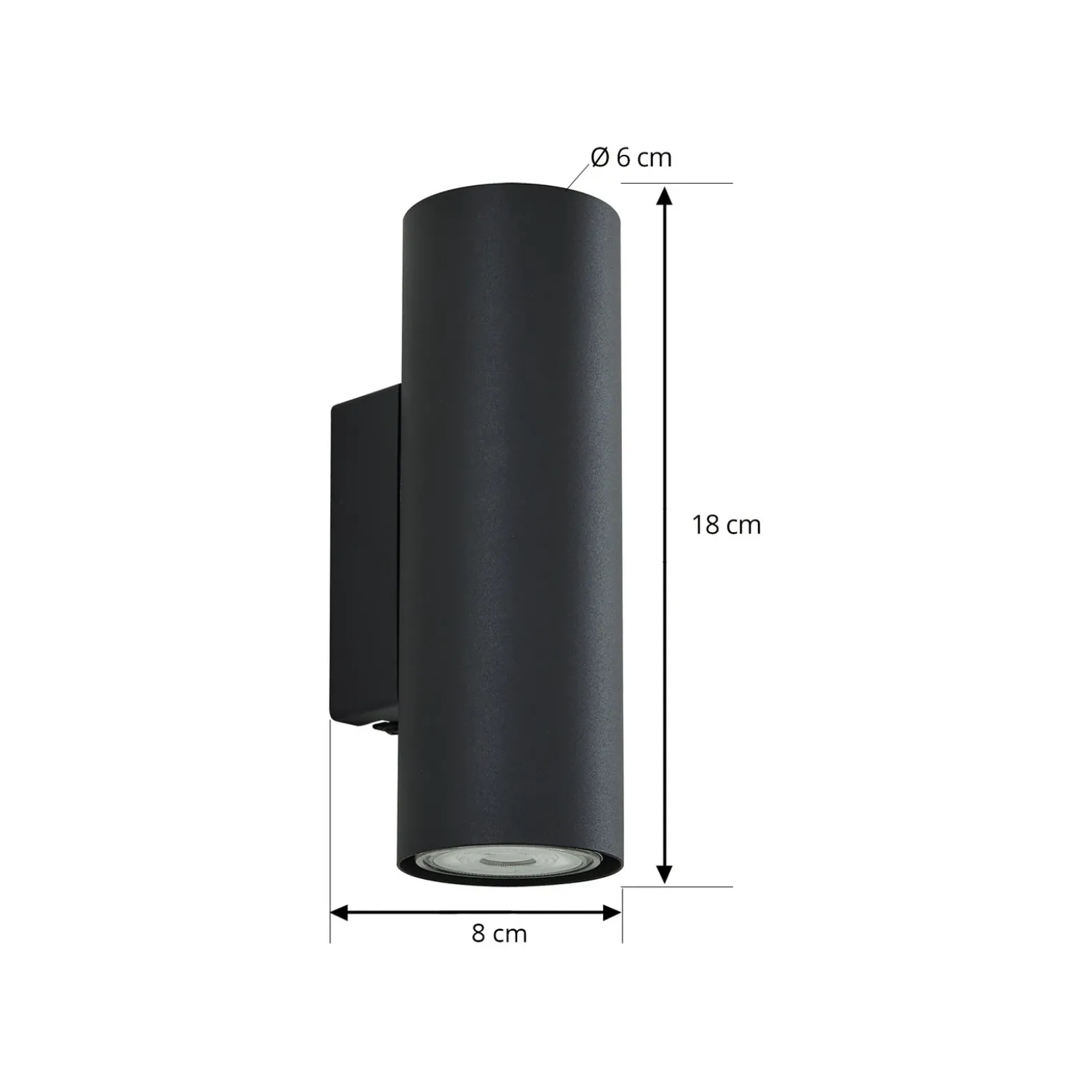 Aplique de pared Lindby Joffrey, 18 cm, negro, arriba/abajo, GU10