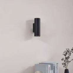 Aplique de pared Lindby Joffrey, 18 cm, negro, arriba/abajo, GU10