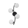 Aplique de pared Lindby Josiana, ópalo/negro, 48 cm, esférico, cristal