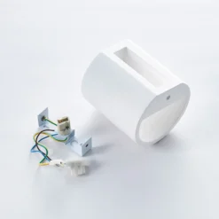 Aplique de pared Lindby Krista, blanco, escayola, arriba/abajo, pintable, G9