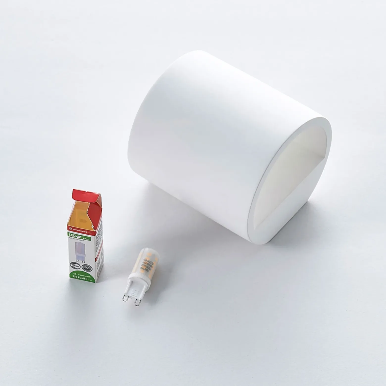 Aplique de pared Lindby Krista, blanco, escayola, arriba/abajo, pintable, G9