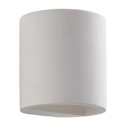 Aplique de pared Lindby Krista, blanco, escayola, arriba/abajo, pintable, G9