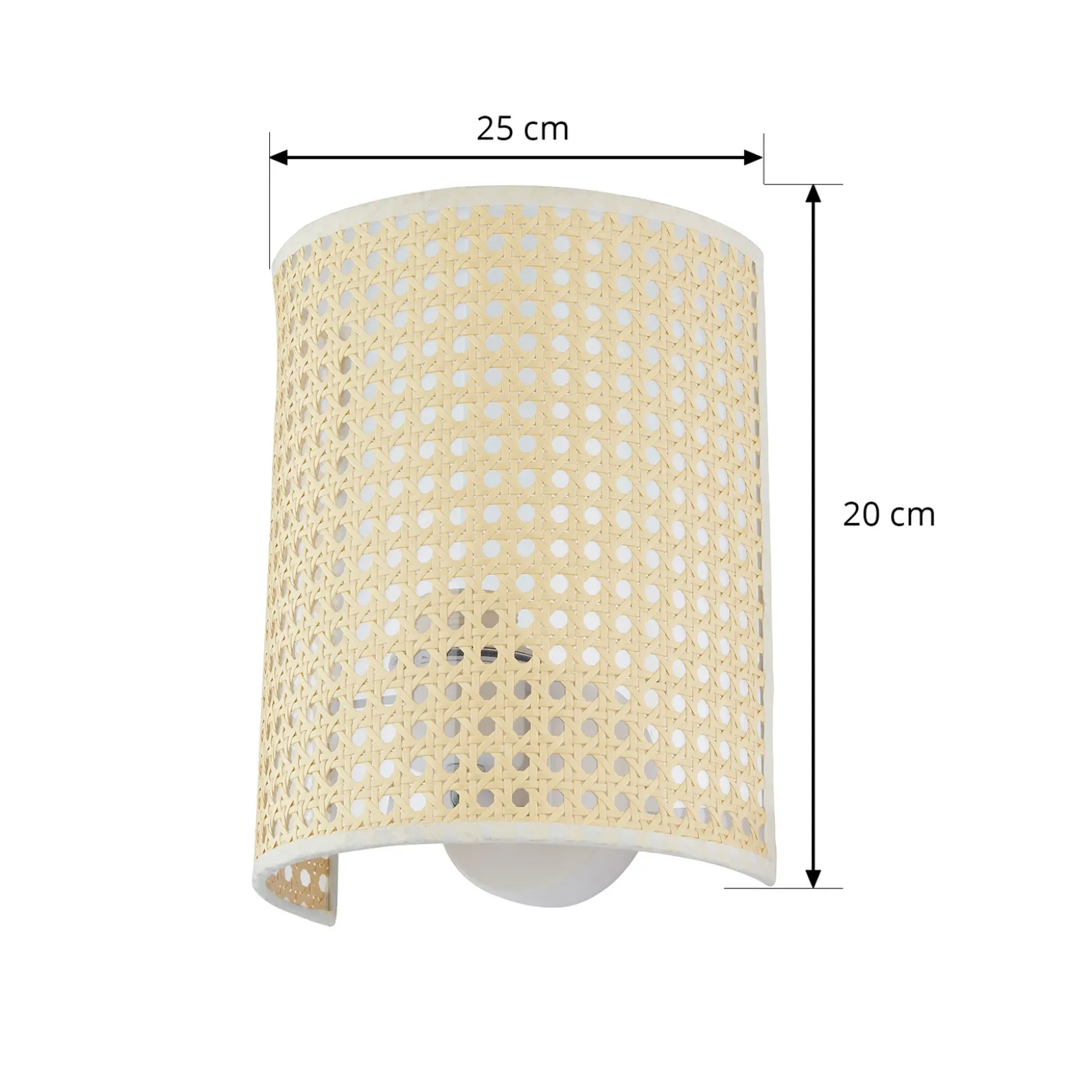 Aplique de pared Lindby Lautaro, bambú, 25 cm de altura, E27