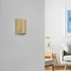 Aplique de pared Lindby Lautaro, bambú, 25 cm de altura, E27