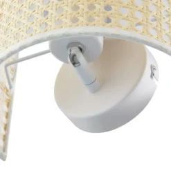 Aplique de pared Lindby Lautaro, bambú, 25 cm de altura, E27
