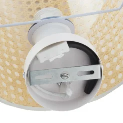Aplique de pared Lindby Lautaro, bambú, 25 cm de altura, E27