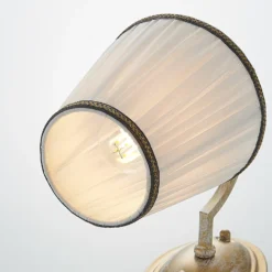 Aplique de pared Lindby Lumiel, crema/latón, textil, 27cm