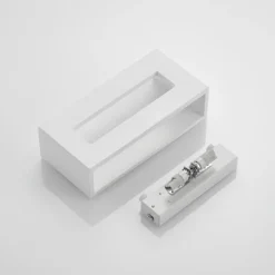 Aplique de pared Lindby Mavora, angular, 25 cm, blanco, escayola, G9